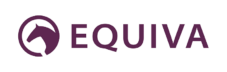 Ein lila Pferdekopf-Logo neben dem Schriftzug EQUIVA auf weißem Hintergrund.