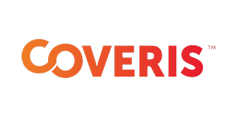 Logo mit dem Schriftzug "COVERIS" in orange-roten Buchstaben.